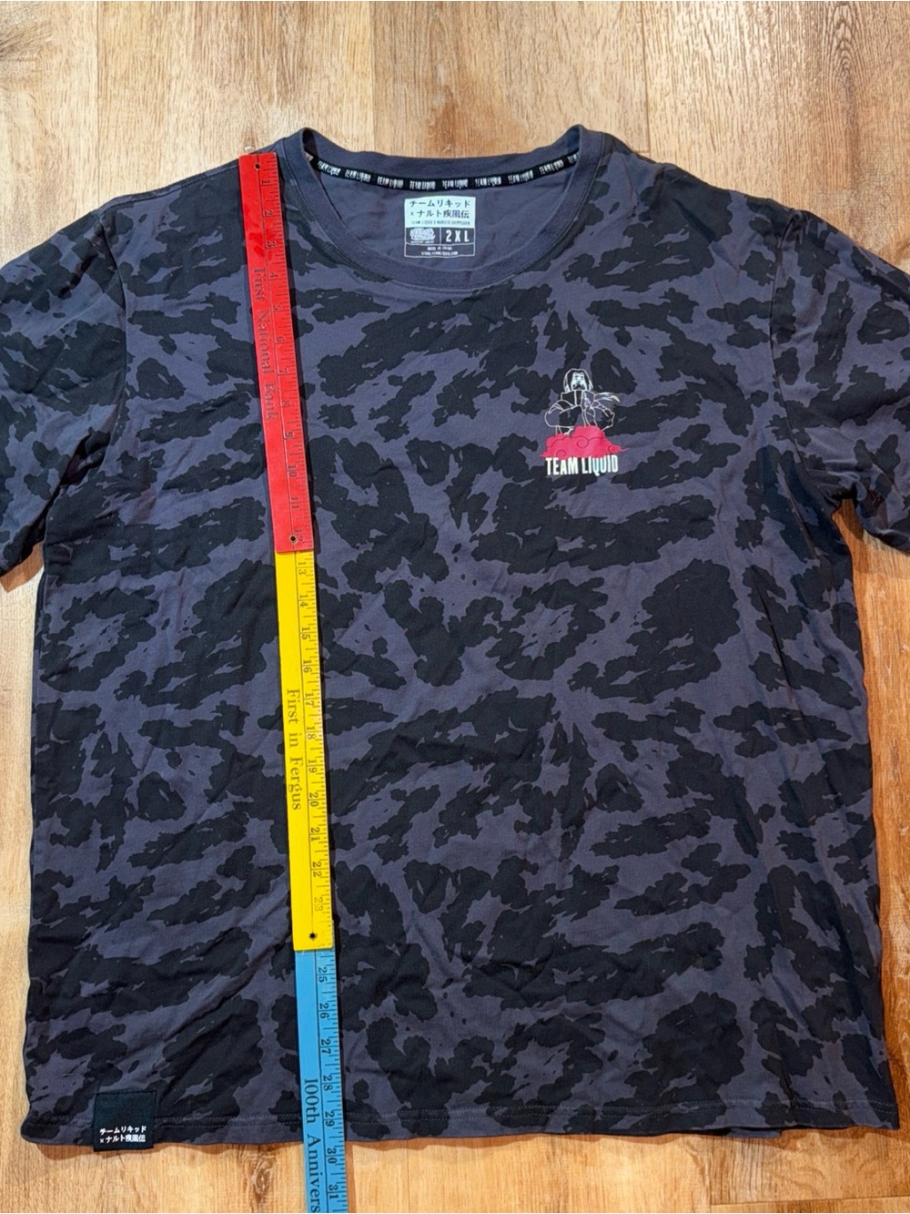 Team Liquid x Naruto Shippuden T Shirts Size 2 XL Camo Black NWOT Grunge Street - Picture 3 of 6